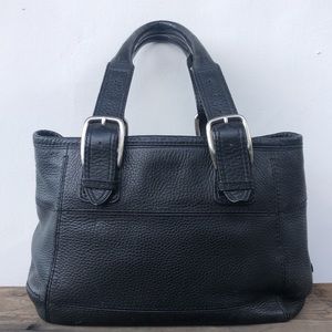 Cole Han black pebbled leather handbag